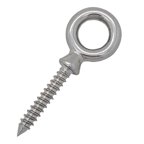 FREE P+P x2 12mm x 100mm Forged Stainless Steel Wood Screw Eye Bolt Flat Eye 