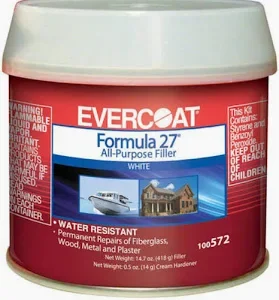 FIBERGLASS EVERCOAT FORMULA 27 PLASTIC FILLER - 1/2 PINT