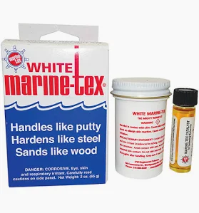 TRAVACO MARINE-TEX EPOXY PUTTY - WHITE, 2 OZ.