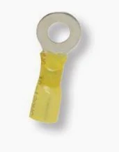 HEAT SHRINK RING TERMINAL - YELLOW - 12-10 AWG - 1/4" STUD