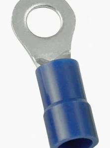 VINYL INSULATED RING TONGUE TERMINAL - BLUE -16/14 X #8 STUD