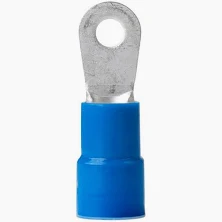 VINYL INSULATED RING TONGUE TERMINAL - BLUE #6 X 1/4" STUD
