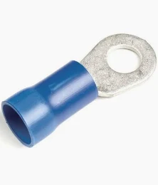 VINYL INSULATED RING TONGUE TERMINALS - BLUE #6 X 3/8" STUD