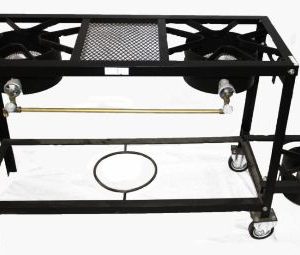 CAJUN CLASSIC STOVE - TRIPLE, LOW PRESSURE BURNER ON WHEEL CART