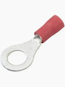 VINYL INSULATED RING TONGUE TERMINAL - 22-18 AWG - 1/4" STUD