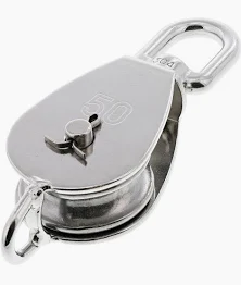 BLOCK 2" SINGLE ROUND STAINLESS STEEL - W/LOOP