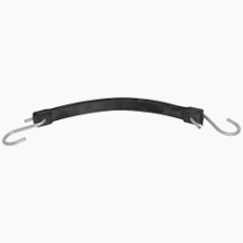 BLACK HEAVY DUTY RUBBER UTILITY STRAP WITH S-HOOKS 9"