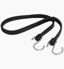 BLACK HEAVY DUTY RUBBER UTILITY STRAP WITH S-HOOKS 31"