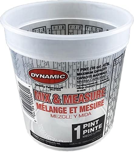 DYNAMIC 1 PINT MIX & MEASURE DISPOSABLE PAINT PAIL PLUS RATIOS