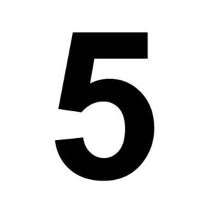 BERNARD 3" BLACK NUMBER "5"