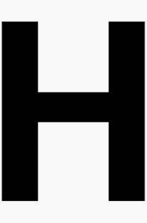 BERNARD 3" BLACK LETTER "H"