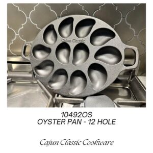 CAJUN CLASSIC CAST IRON OYSTER PAN - 12 HOLE